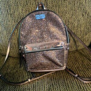 Victoria's Secret Mini Backpack Pink Sparkle, 10" x 8" x 5"